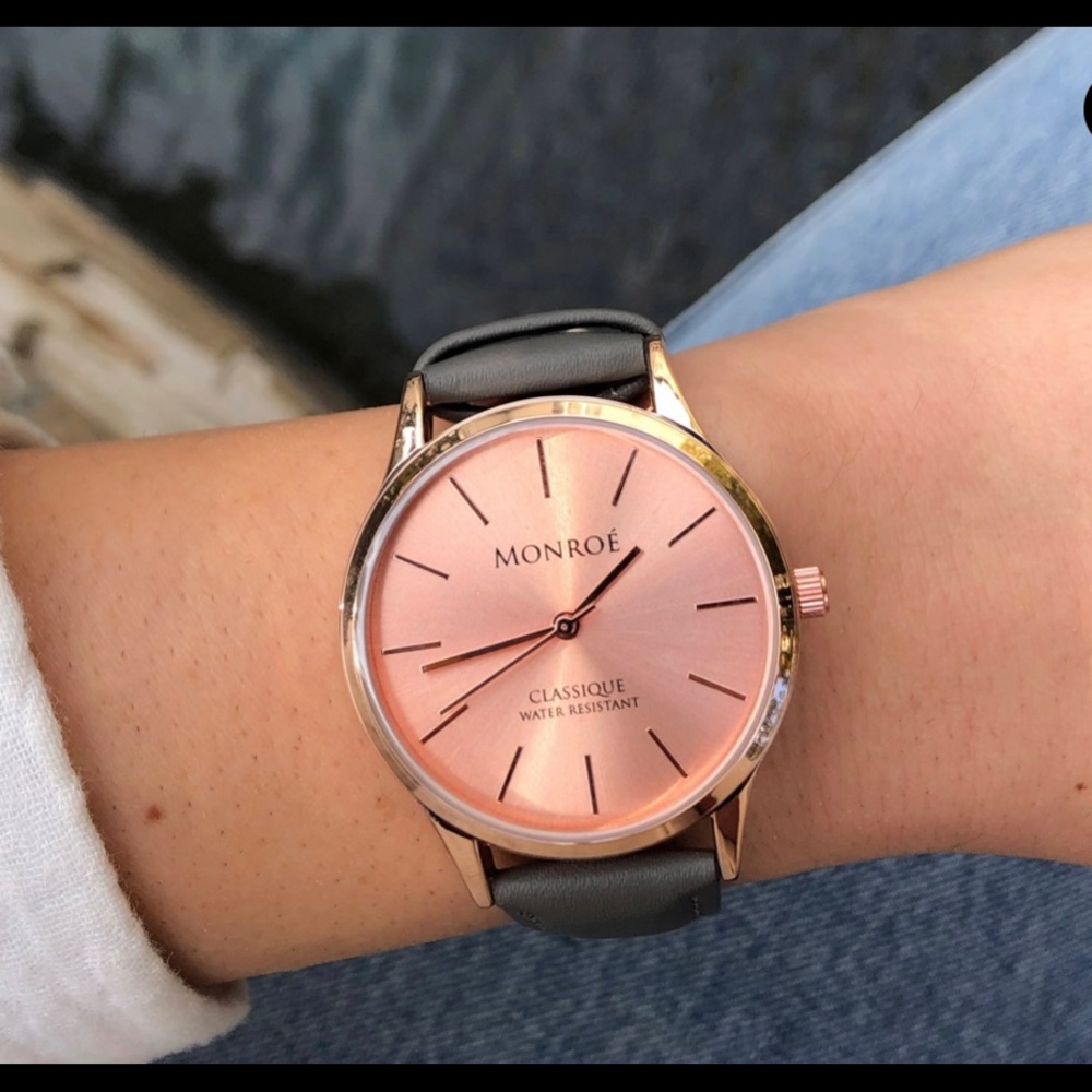 Monroe Sunburst Sole’rose Watch Gray Leather